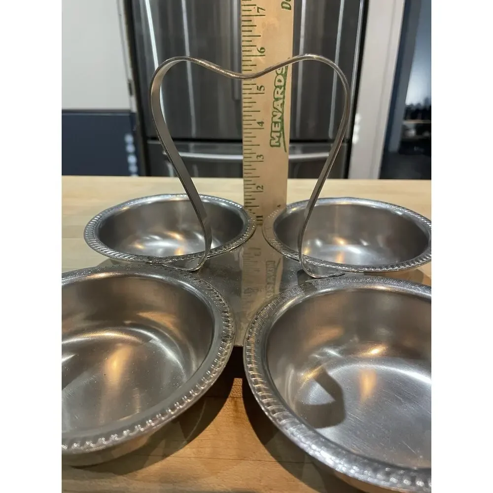 Legion Utensils 4 Compartment Relish Server Handle Stainless Patd 11-5-51 Vtg